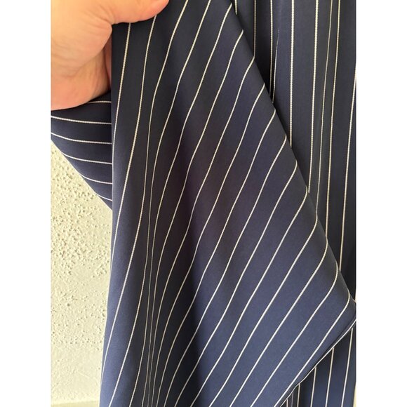 Babaton Womens Navy Striped Elastic Waist Wide-Leg Pants Size L - Picture 7 of 13